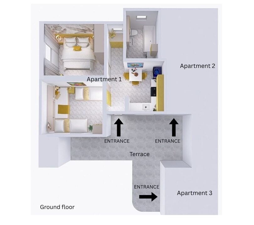 Apartmán pre 5 osôb | Apartmánový dom Vir, Chorvátsko